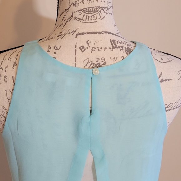 Banana Republic Sheer Tank Top Mint & White XS P - Picture 4 of 4